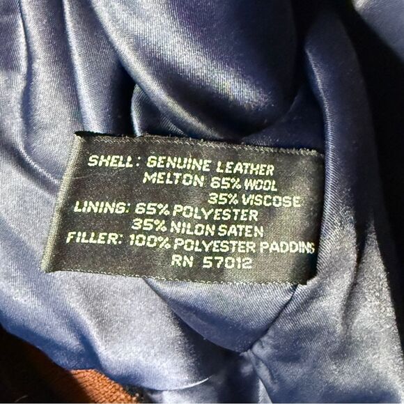 Vintage Guess Indian Head Leather Wool Varsity Letterman Jacket Men’s Sz L - Picture 6 of 6